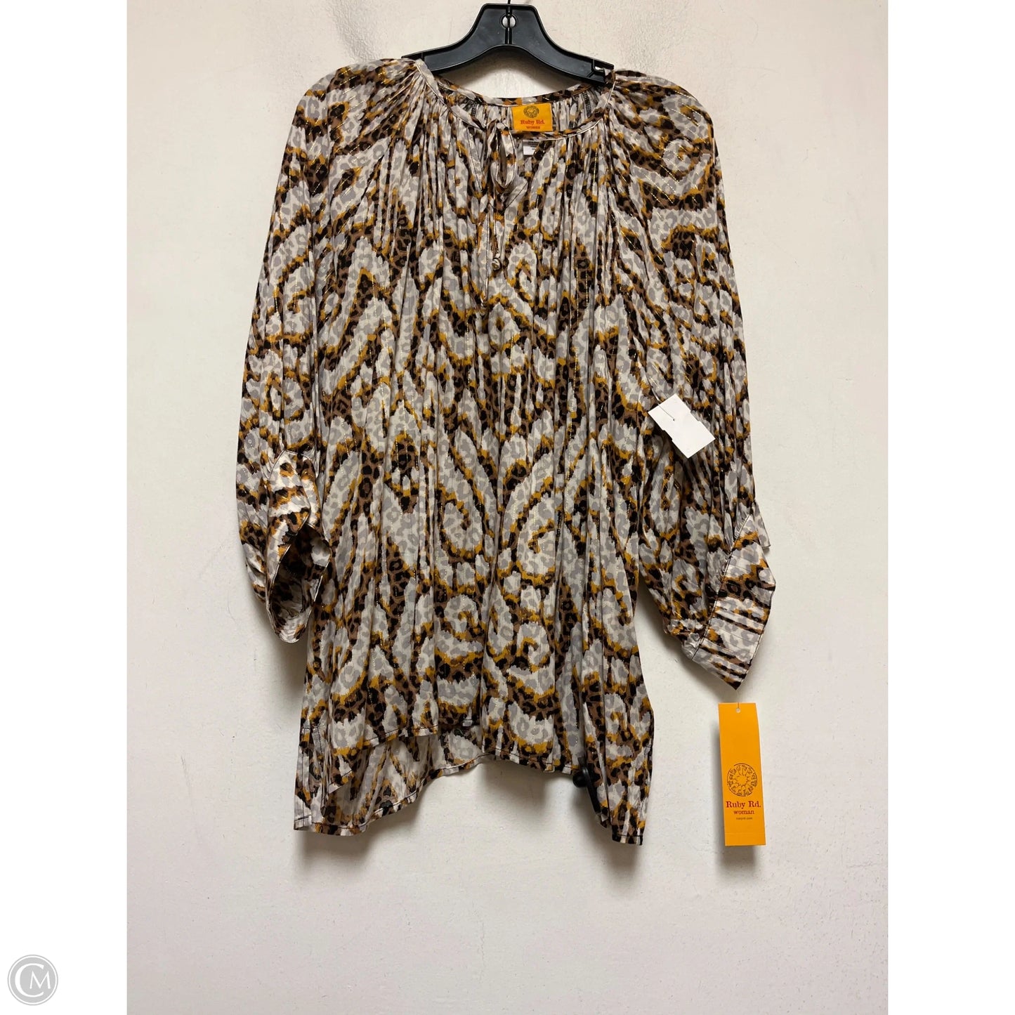Top Short Sleeve By Ruby Rd In Animal Print, Size: Xl