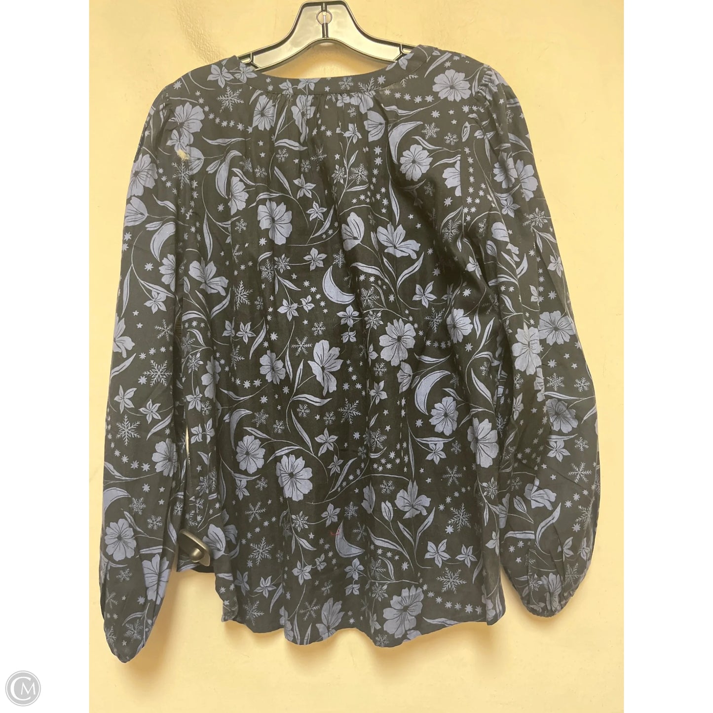 Top Long Sleeve By Loft In Black & Blue, Size: L