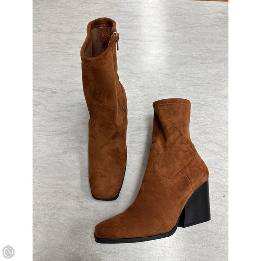 Boots Ankle Heels By Forever 21 In Brown, Size: 8
