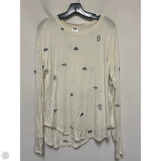 Top Long Sleeve By Disney In Black & Cream, Size: L
