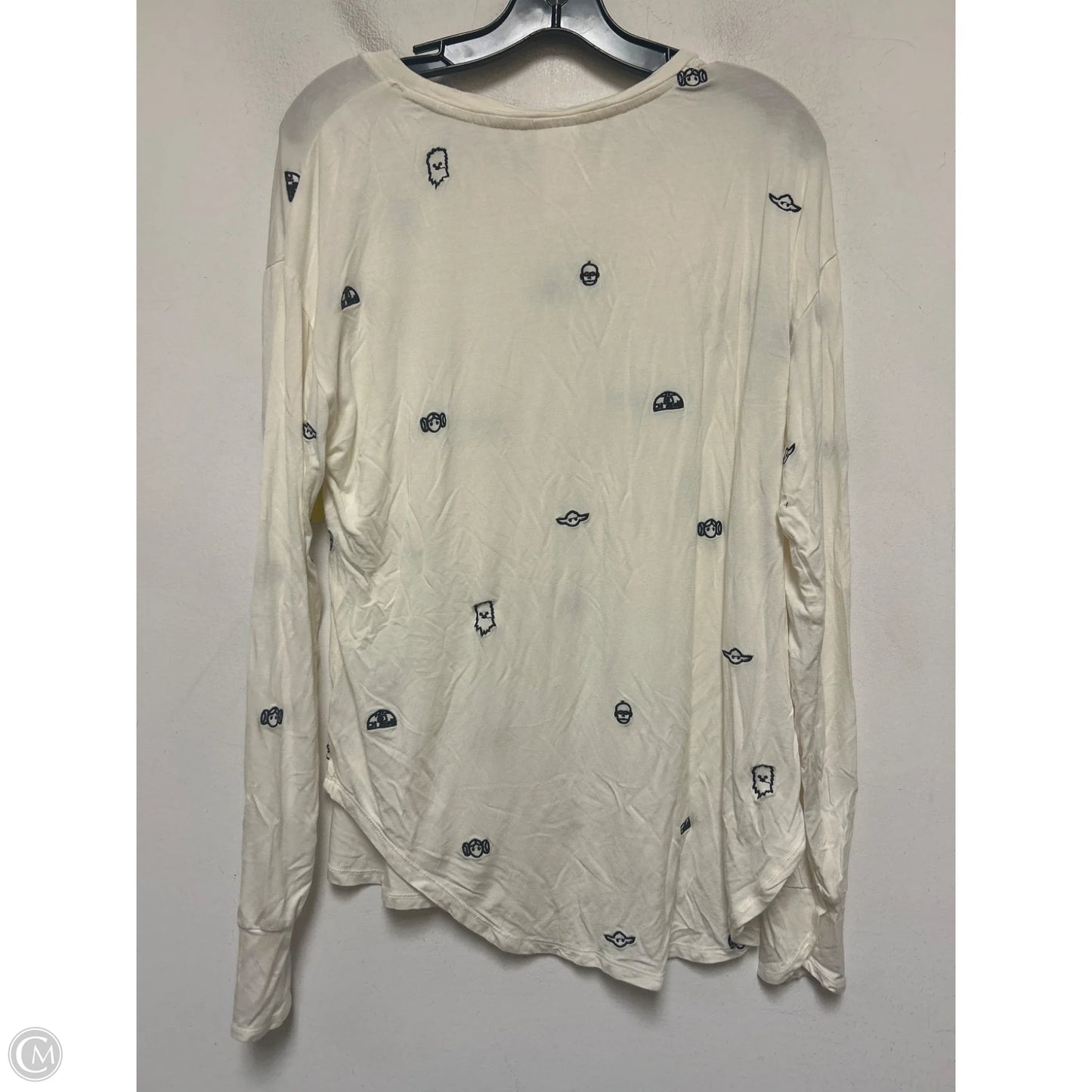 Top Long Sleeve By Disney In Black & Cream, Size: L