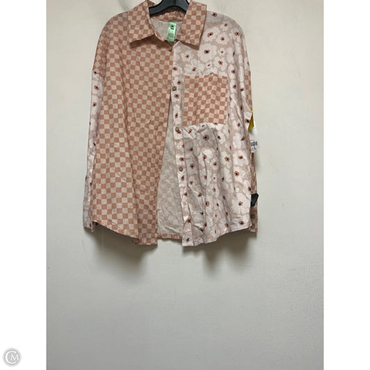 Top Long Sleeve By Clothes Mentor In Tan & White, Size: Xs
