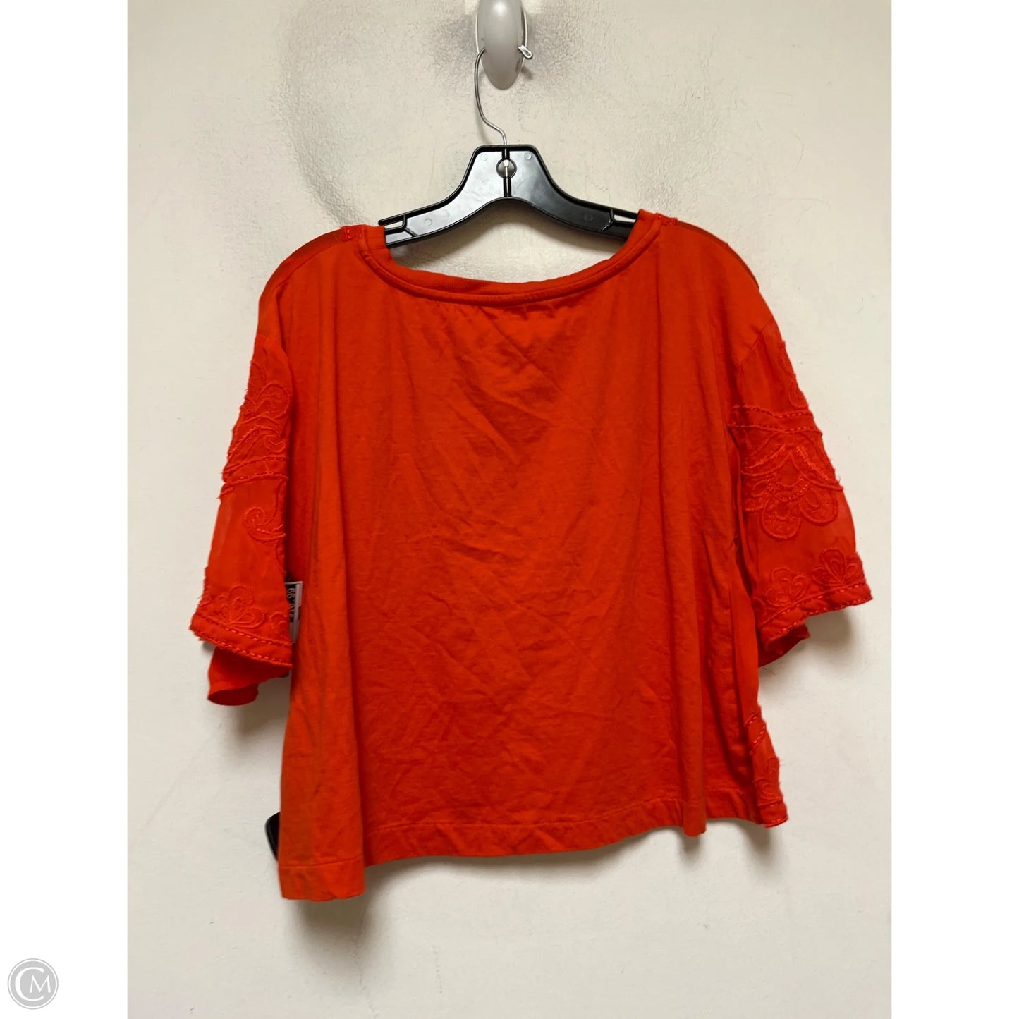 Top Short Sleeve By Anthropologie In Red, Size: M
