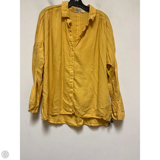 Top Long Sleeve By Cloth & Stone In Yellow, Size: L