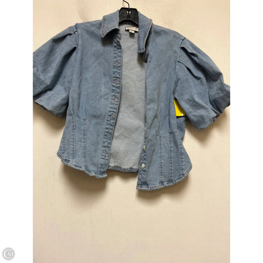 Top Short Sleeve By Bagatelle In Blue Denim, Size: S