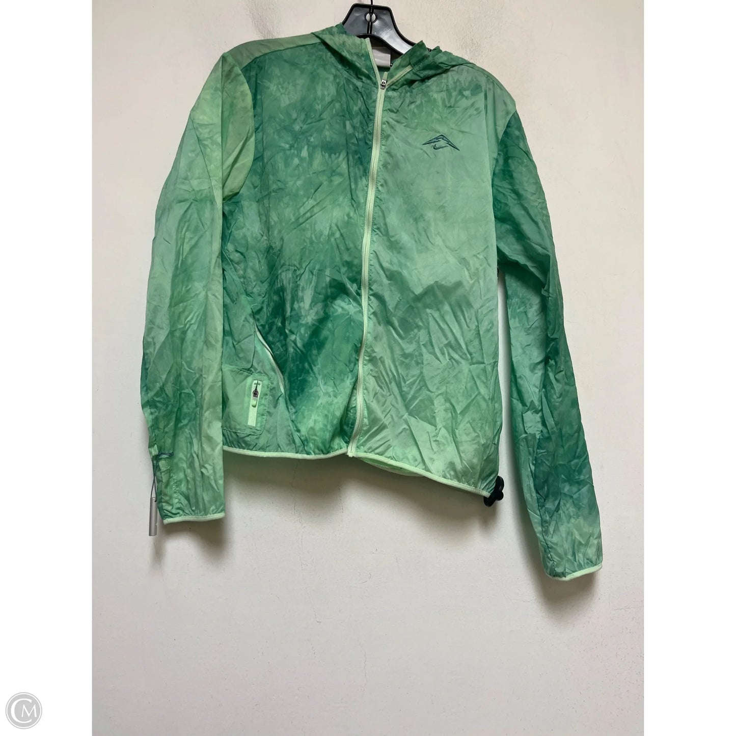 Athletic Jacket By Nike In Green, Size: M