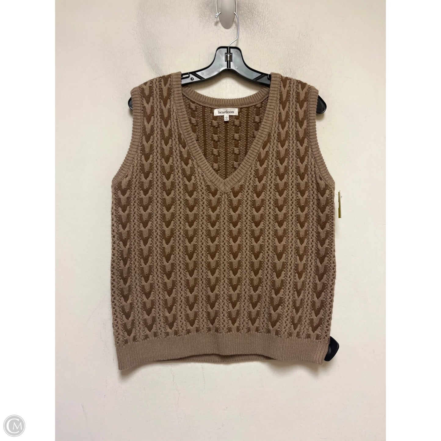 Vest Sweater By Heartloom In Brown, Size: L