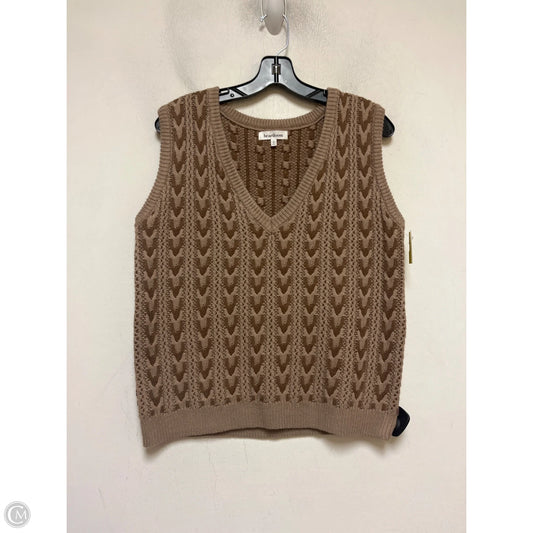Vest Sweater By Heartloom In Brown, Size: L