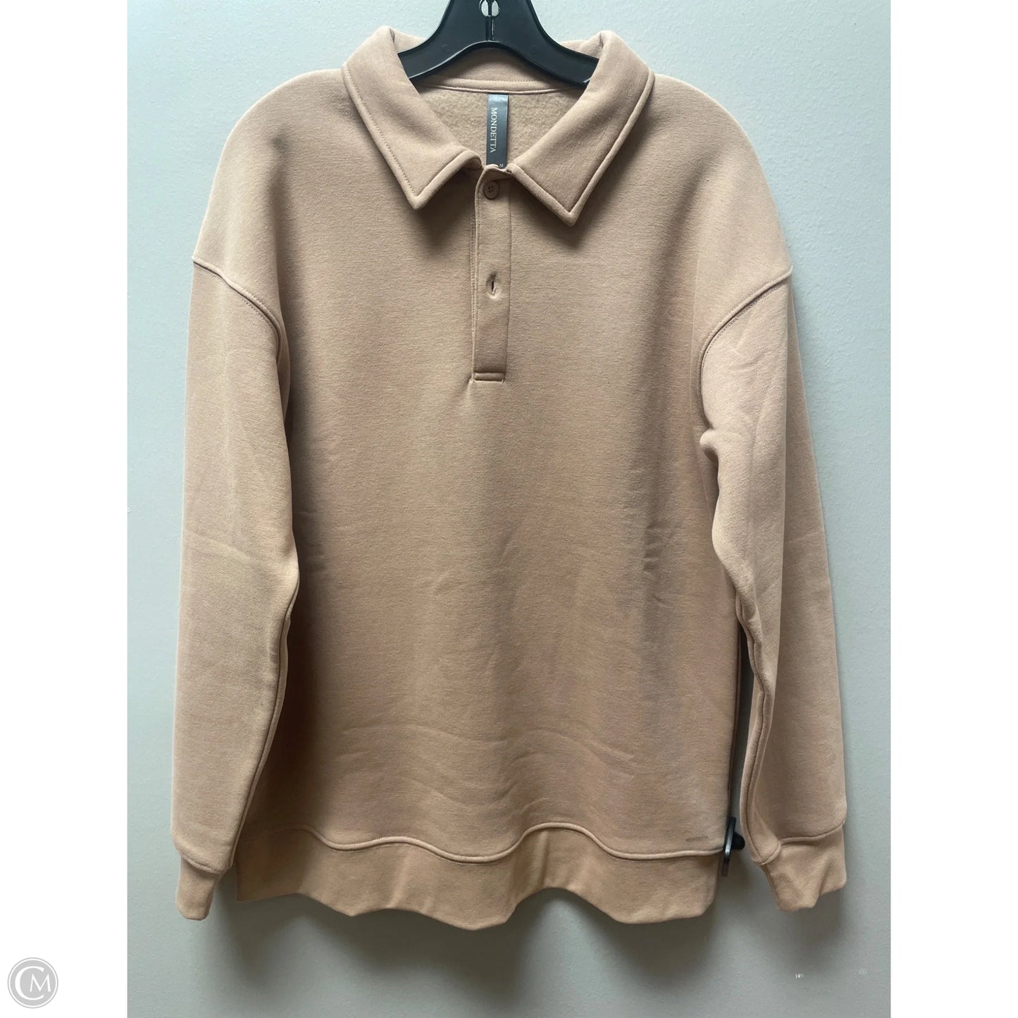 Sweatshirt Collar By Mondetta In Tan, Size: M