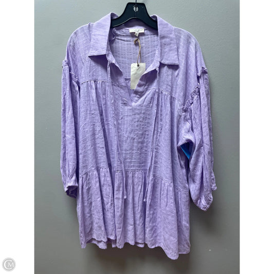 Top Long Sleeve By Easel In Purple, Size: M