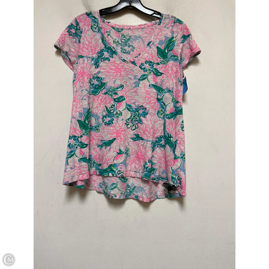 Top Short Sleeve Designer By Lilly Pulitzer In Floral Print, Size: S