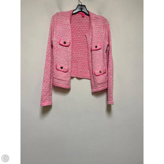 Sweater Cardigan Designer By Lilly Pulitzer In Pink, Size: S