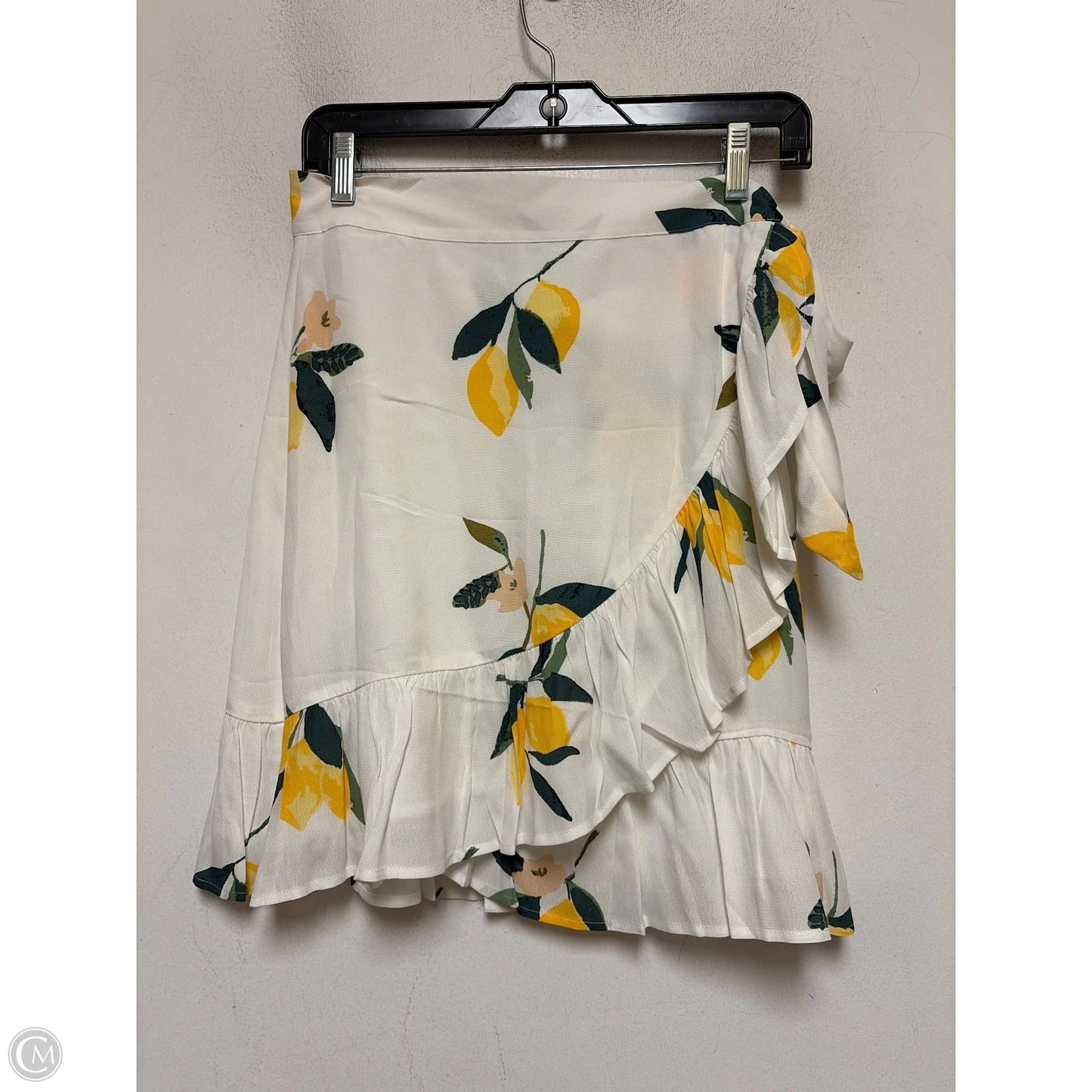 Skirt Mini & Short By Rails In White & Yellow, Size: 12