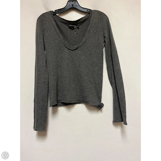 Top Long Sleeve By Emporio Armani In Grey, Size: M