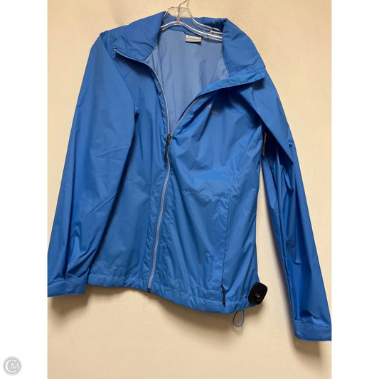 Jacket Windbreaker By Columbia In Blue, Size: L