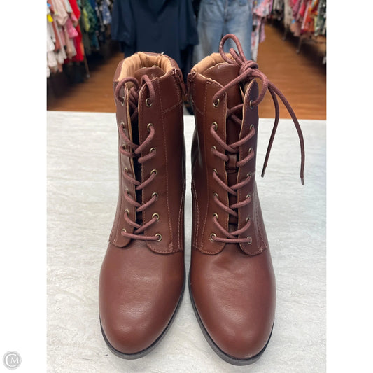 Boots Ankle Heels By Style And Company In Brown, Size: 11