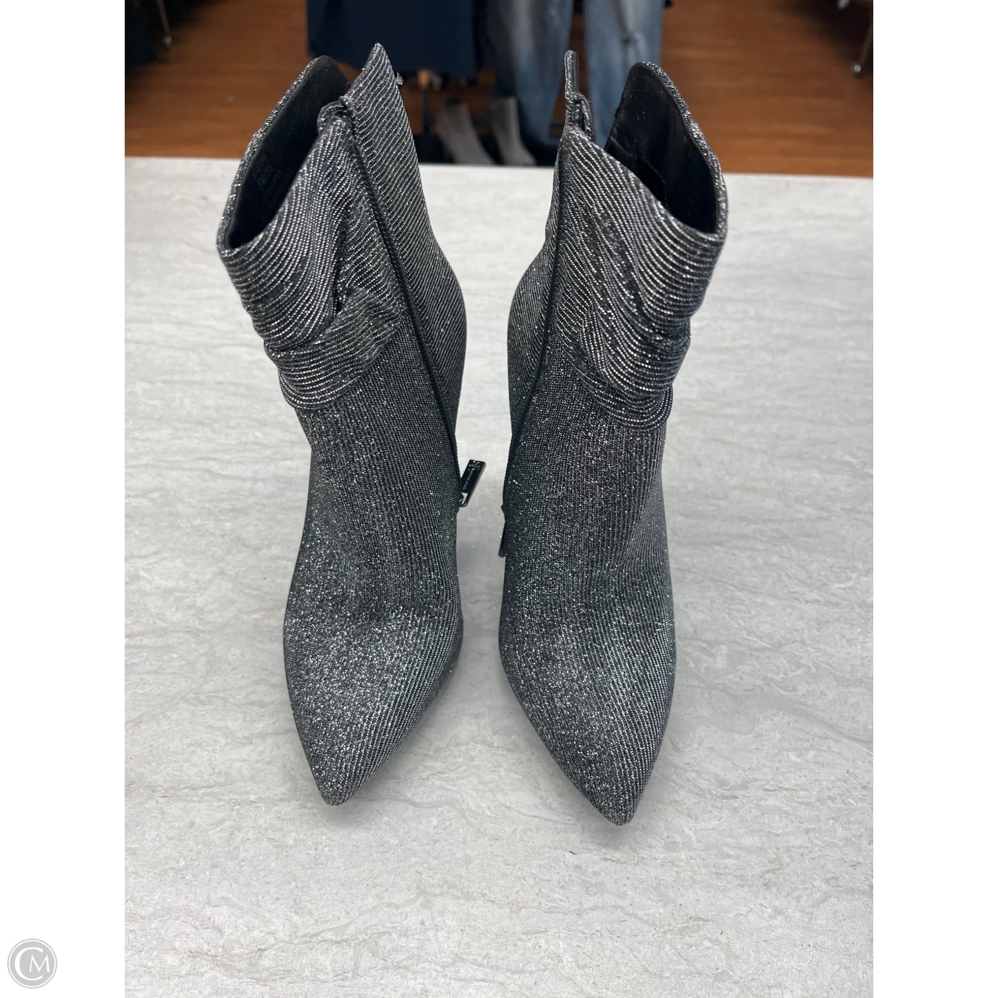 Boots Ankle Heels By Jessica Simpson In Silver, Size: 5