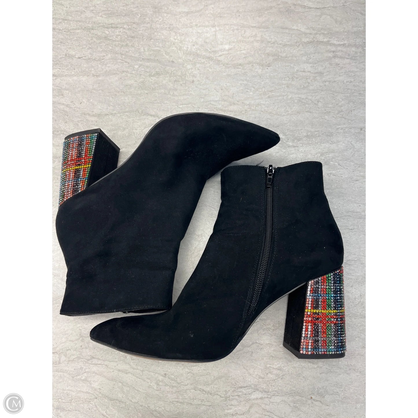 Boots Ankle Heels By Betsey Johnson In Black, Size: 7.5