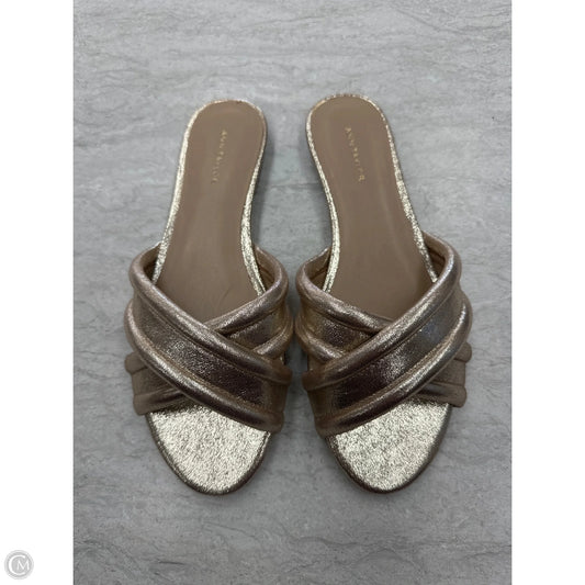 Sandals Flats By Ann Taylor In Gold, Size: 6.5