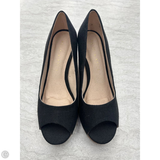 Sandals Heels Wedge By Kelly And Katie In Black, Size: 6.5