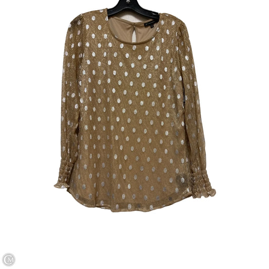 Top Long Sleeve By Adrianna Papell In Gold & Silver, Size: M