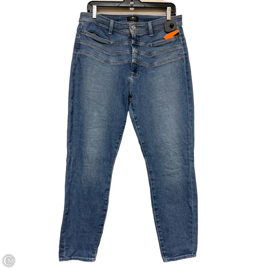 Jeans Straight By 7 For All Mankind In Blue Denim, Size: 8