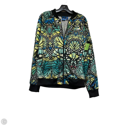 Athletic Jacket By Adidas In Black & Green, Size: L