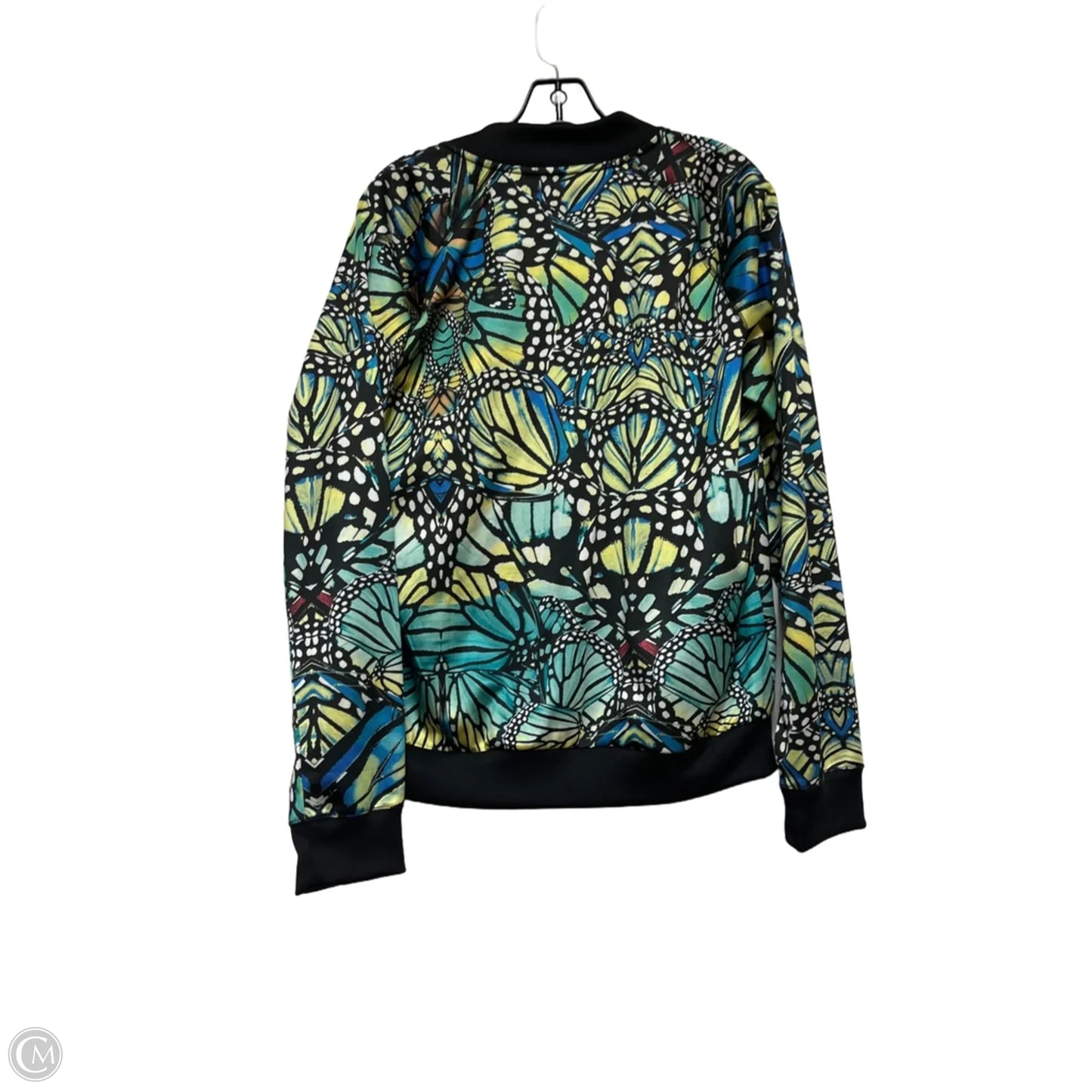 Athletic Jacket By Adidas In Black & Green, Size: L