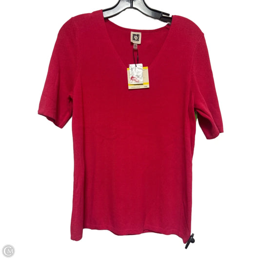 Top Short Sleeve By Anne Klein In Pink, Size: M