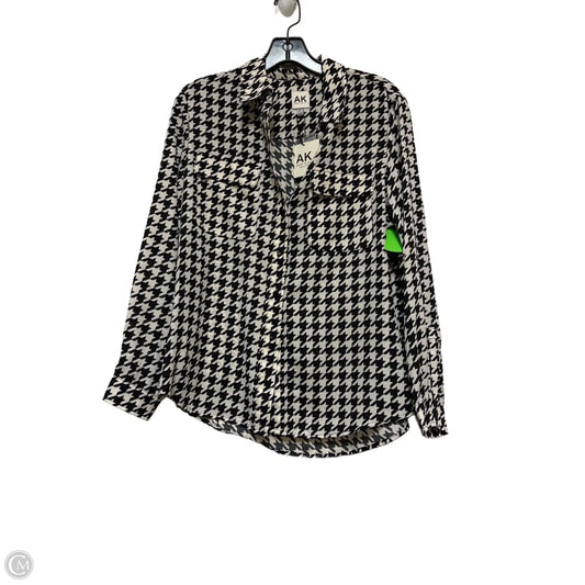 Top Long Sleeve By Anne Klein In Black & White, Size: L