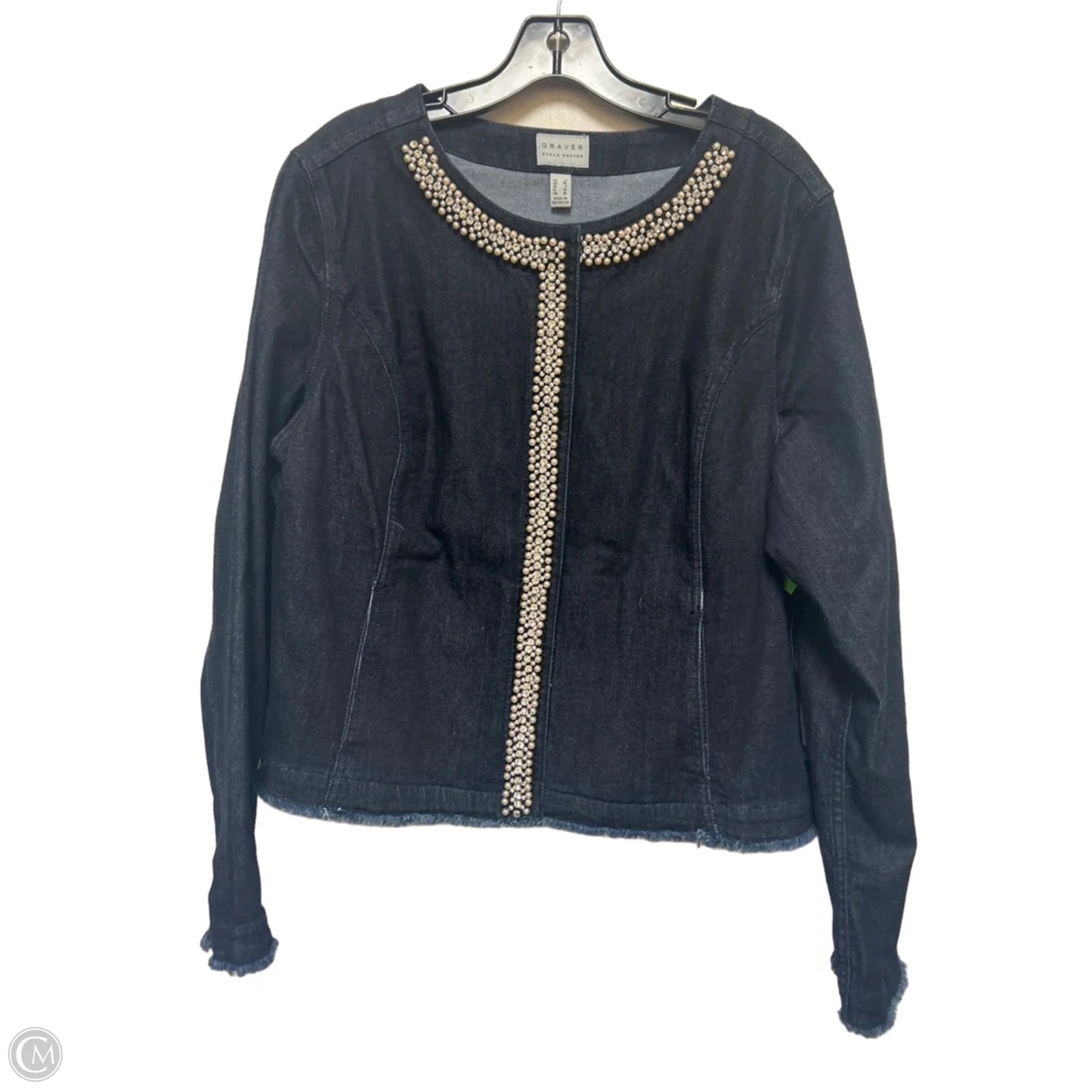 Jacket Denim By Susan Graver In Blue Denim, Size: L