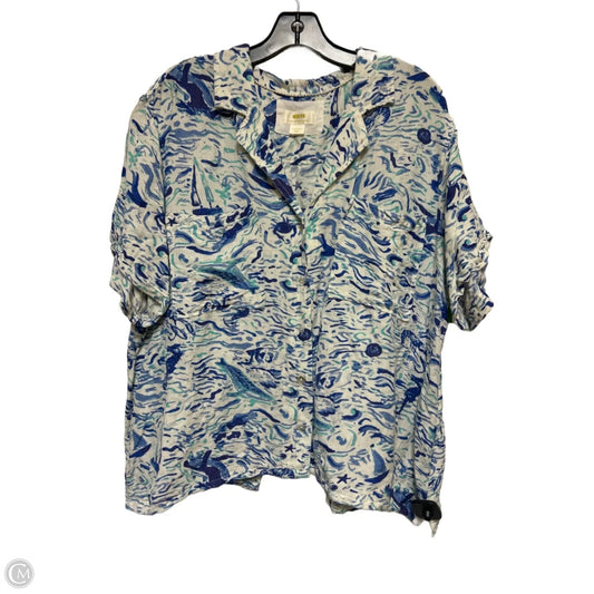 Top Short Sleeve By Maeve In Nautical Print, Size: Xl