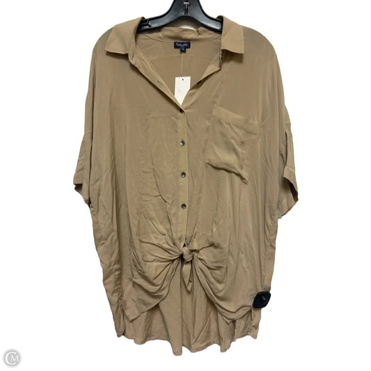 Top Short Sleeve By Splendid In Tan, Size: S