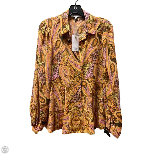 Top Long Sleeve By Rose And Olive In Paisley Print, Size: Xs