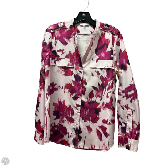 Top Long Sleeve By Calvin Klein In Pink & Purple, Size: S