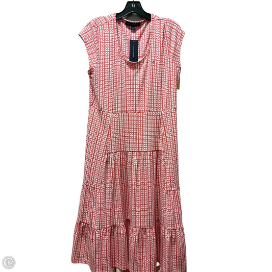 Dress Casual Midi By Tommy Hilfiger In Red & White, Size: M