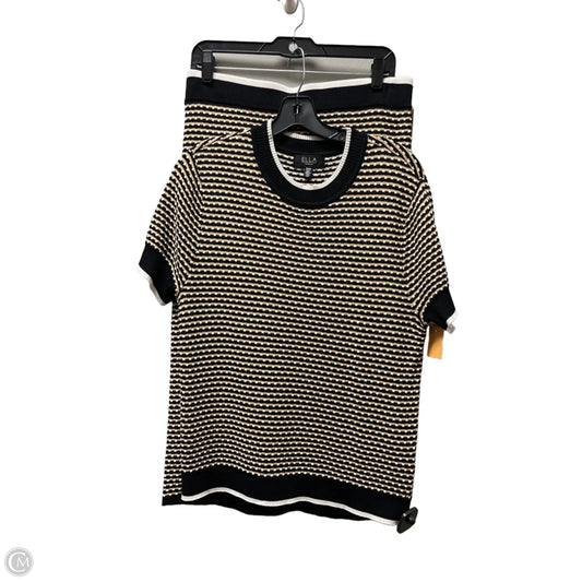 Skirt Set 2pc By Rafaella In Black & Tan, Size: 10