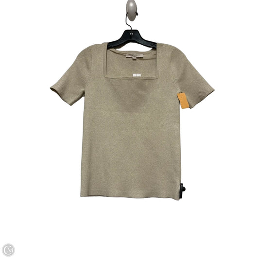 Top Short Sleeve By Loft In Gold, Size: M