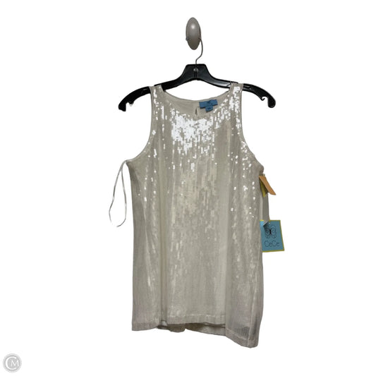 Top Sleeveless By Cece In White, Size: S