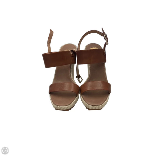 Sandals Heels Wedge By Vince Camuto In Brown, Size: 10