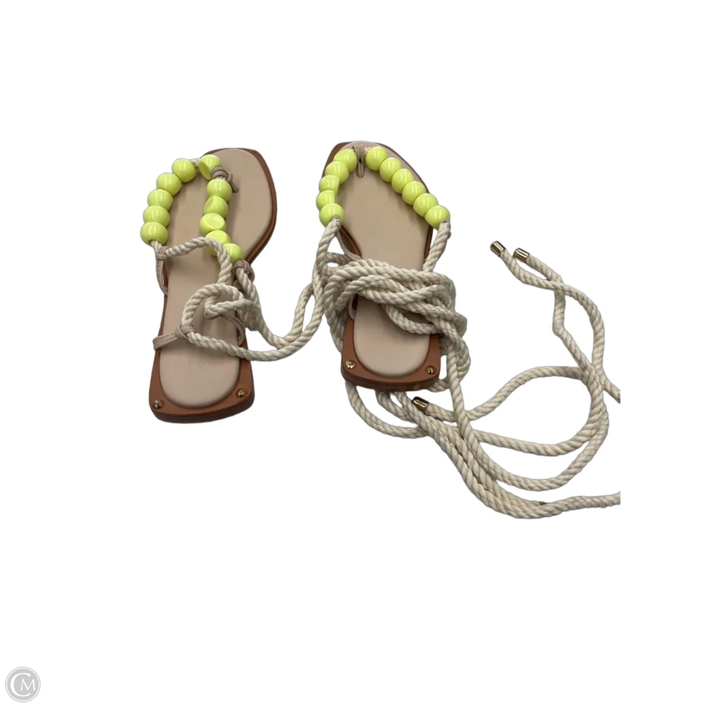 Sandals Flats By Clothes Mentor In Yellow, Size: 6