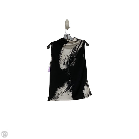Top Sleeveless By Donna Karan In Black & White, Size: M