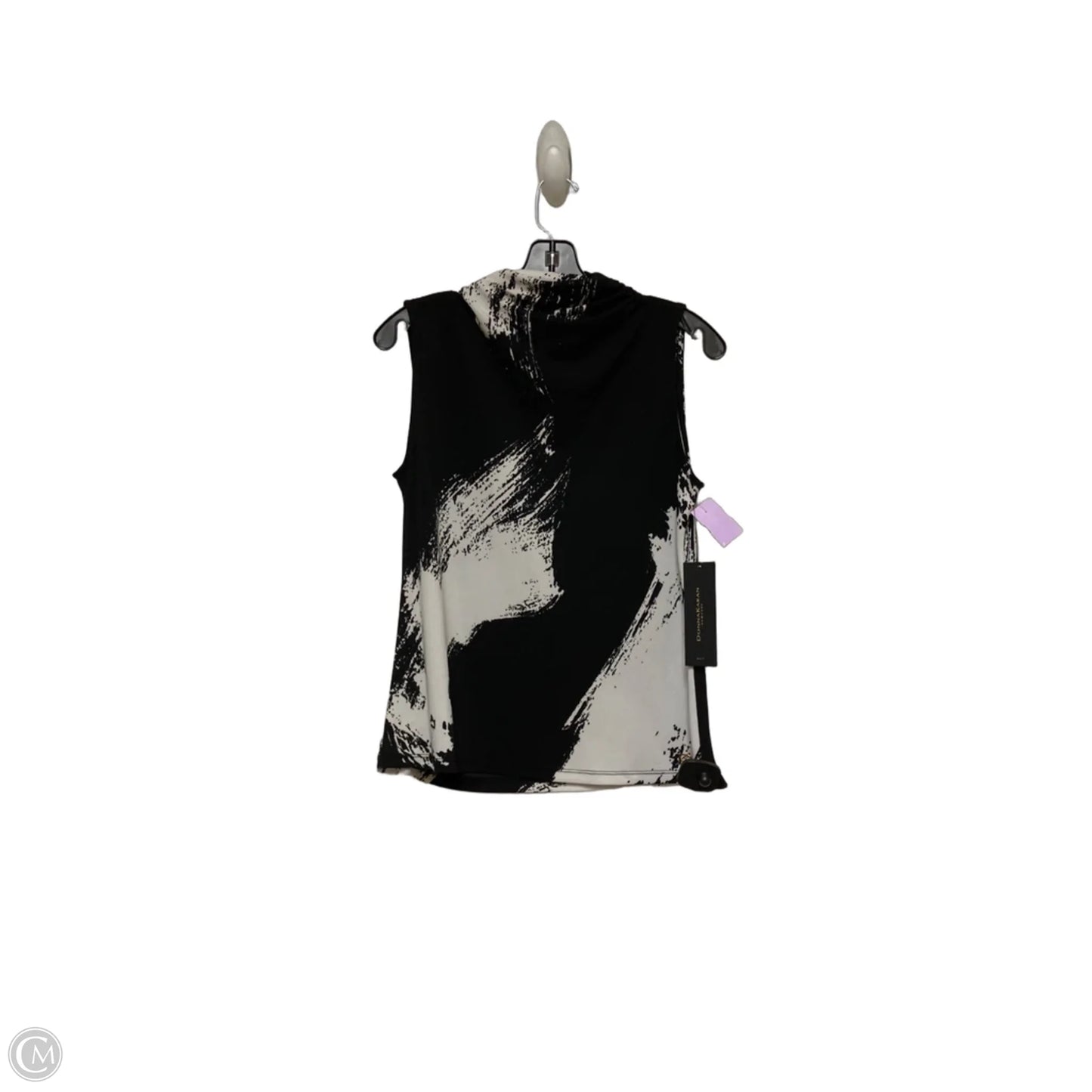 Top Sleeveless By Donna Karan In Black & White, Size: M