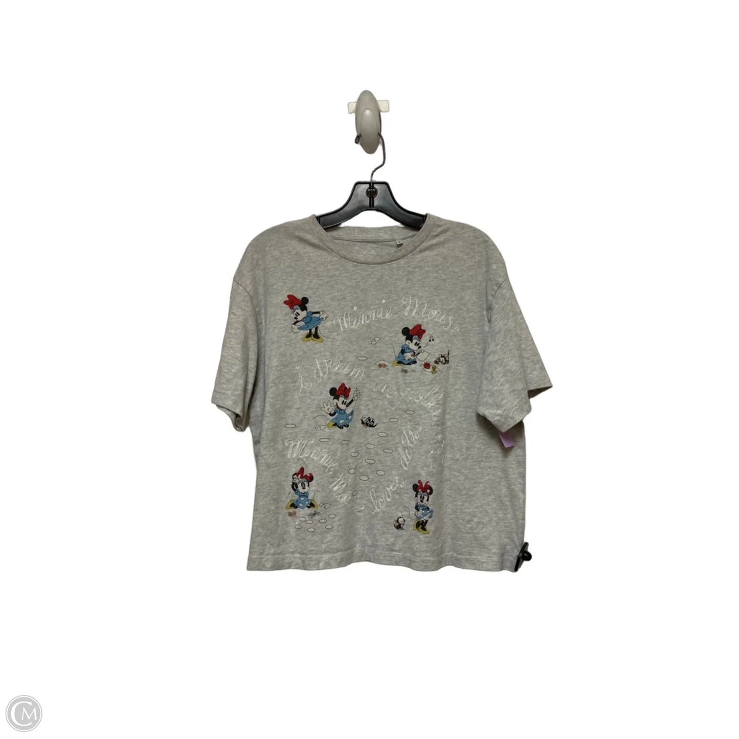 Top Short Sleeve By Uniqlo In Grey, Size: L