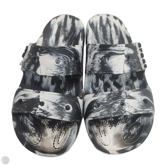 Sandals Flats By Crocs In Tie Dye Print, Size: 8