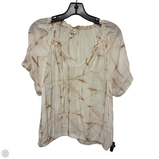 Top Short Sleeve By Cloth & Stone In Tan, Size: L
