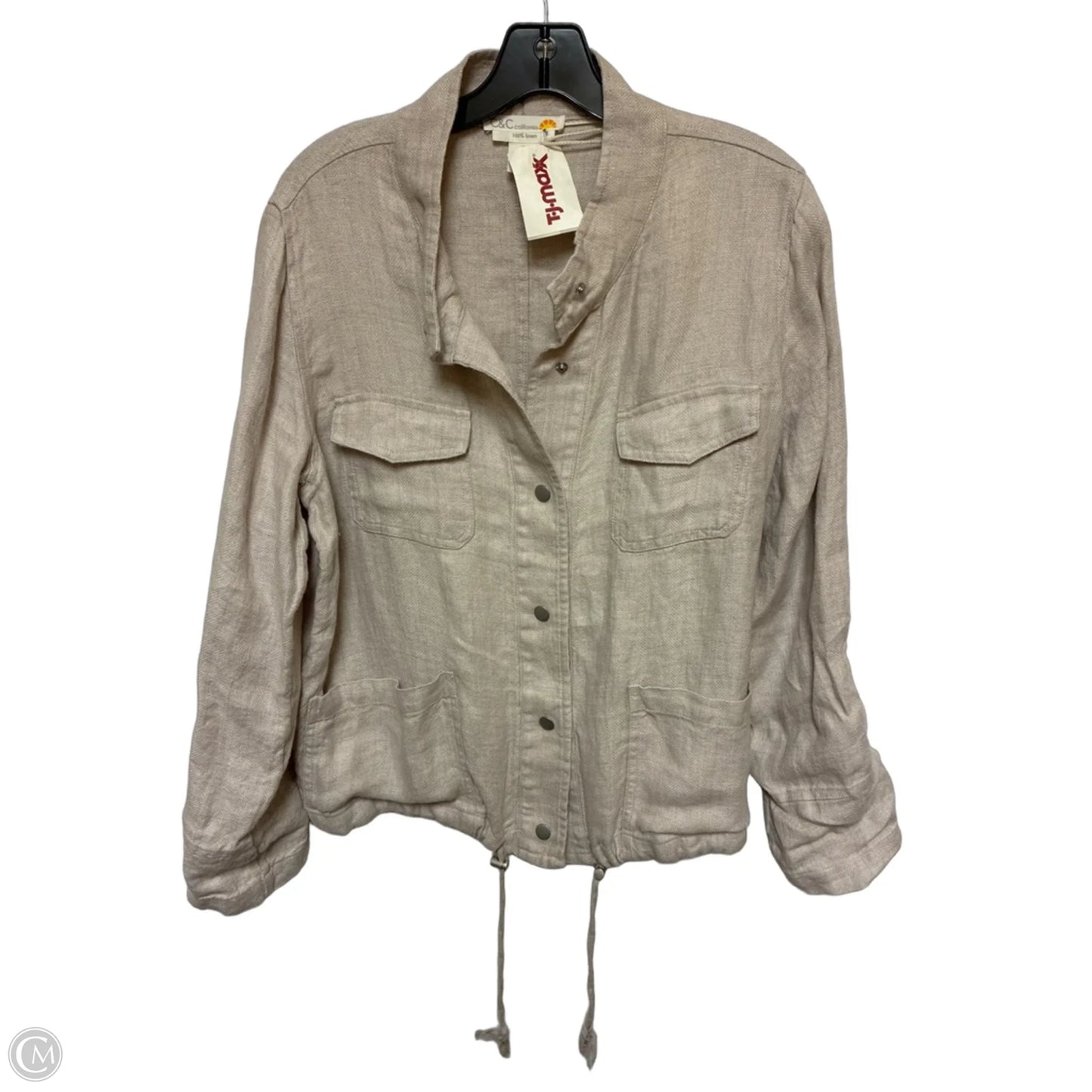 Jacket Shirt By C And C In Tan, Size: M