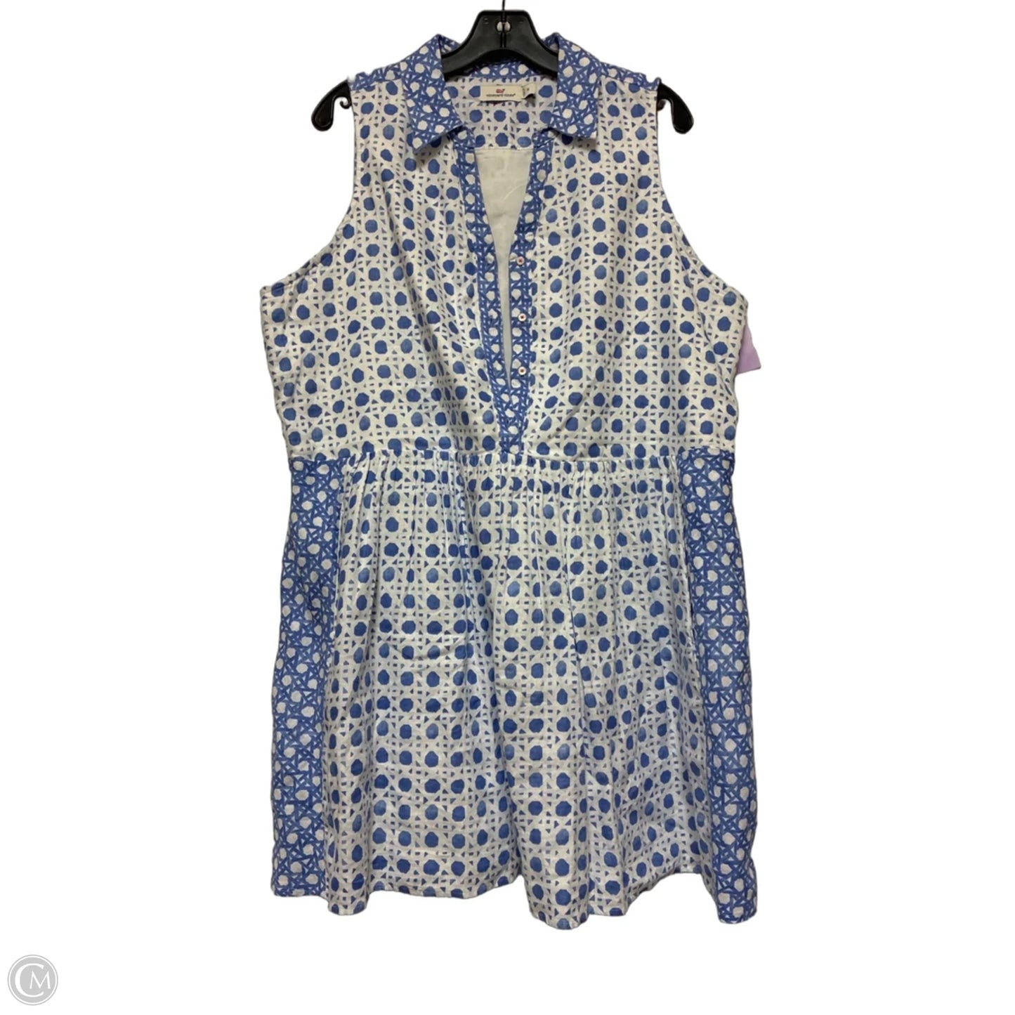 Dress Casual Short By Vineyard Vines In Blue & White, Size: Xl