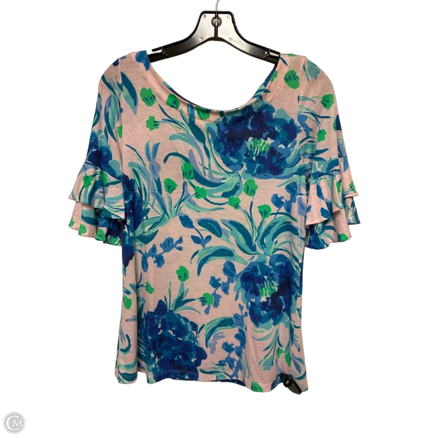 Top Short Sleeve Designer By Lilly Pulitzer In Floral Print, Size: S
