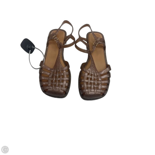 Shoes Flats By Clothes Mentor In Gold, Size: 9